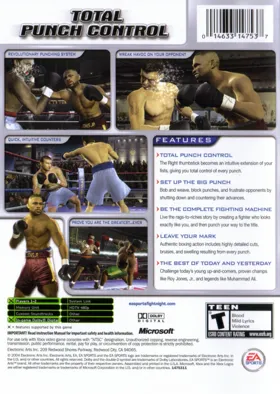 Fight Night 2004 (USA) box cover back